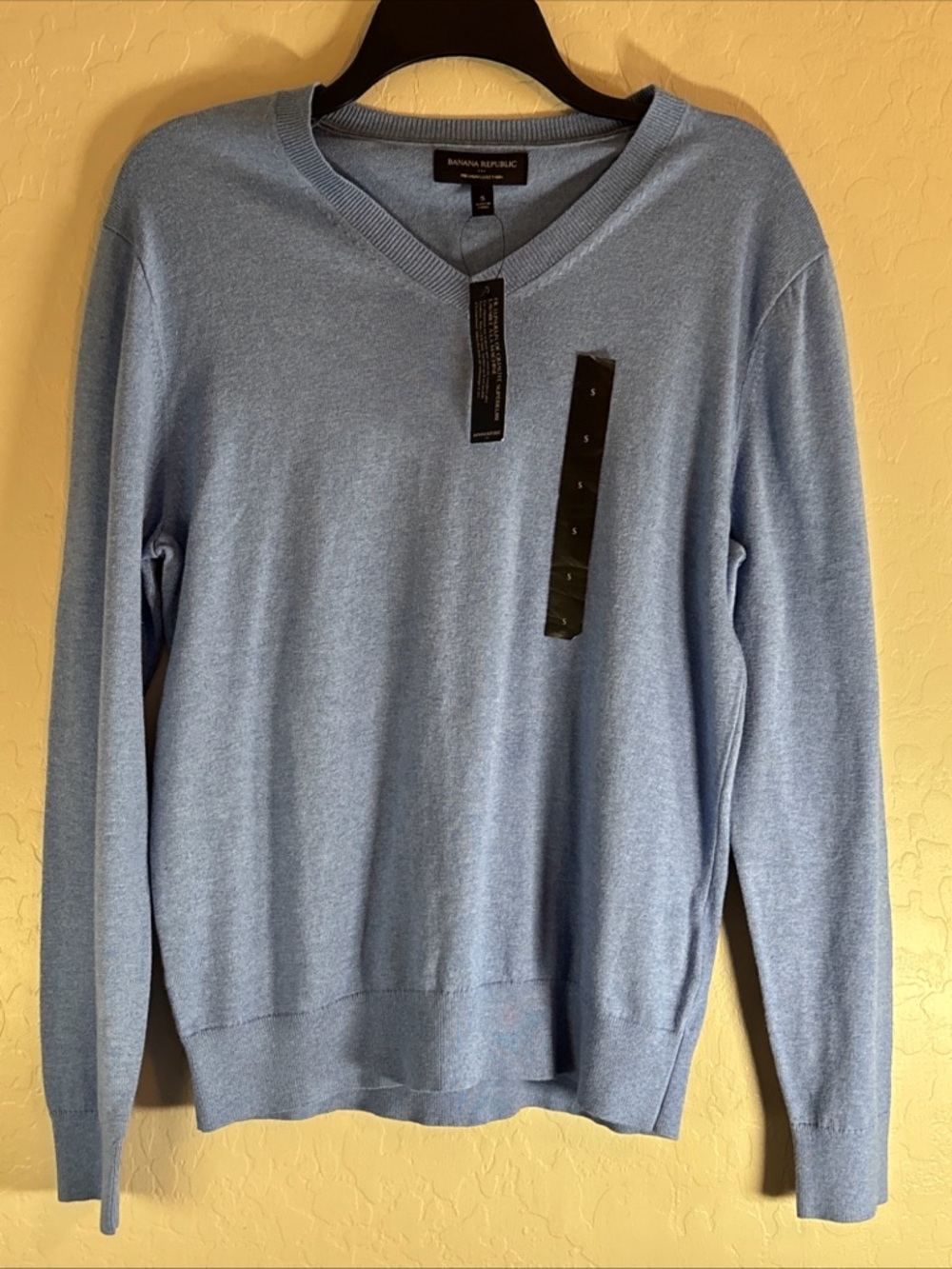 BANANA REPUBLIC Men's Small Premium Luxe Yarn Sweater Blue Cotton Blend
